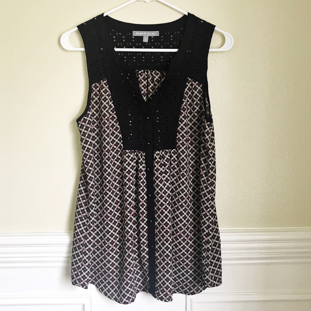 Daniel Rainn, Flowy Tank Top with Crochet Detail